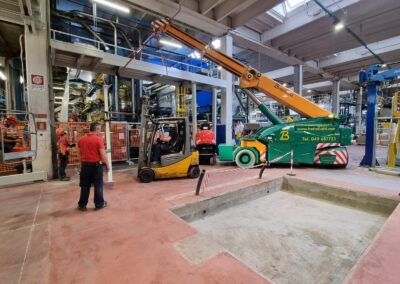 Scarico e posizionamento gruppo stampa linea nuova